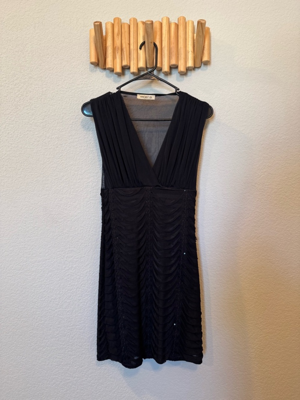 Black Sheer Ruched Cocktail Dress – Elegant & Flattering - Picture 2 of 5